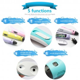 3D Printing Pen Adjustable Speed Temperature LED Display ABS Pen Holder with 1 Roll 10m PLA Filament for Drawing Painting Art Craft Making 3D Modeling Children Education Birthday Christmas Gift Toy