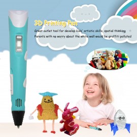 3D Printing Pen Adjustable Speed Temperature LED Display ABS Pen Holder with 1 Roll 10m PLA Filament for Drawing Painting Art Craft Making 3D Modeling Children Education Birthday Christmas Gift Toy