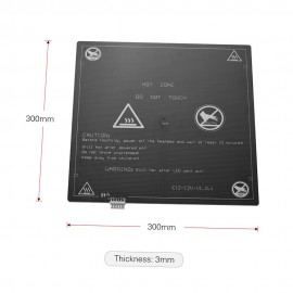 12V 3D Printer Hot Bed Heating Platform Heatbed Aluminum 300 * 300 * 3mm with Hot-bed Wire Cord for Anet E12 3D Printer Upgrade Suppliers(1pcs)