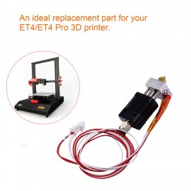 3D Printer Full Metal Hotend Extruder Kit Hot End Set with 0.4mm Nozzle 100K Thermistor Heatsink Wire 24V Compatible with ET4/ET4 Pro Printer 1.75mm Filament
