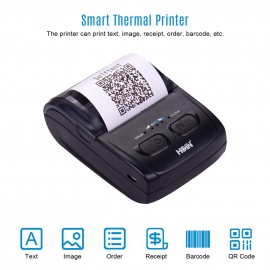 Portable 58mm Thermal Receipt Printer Handheld Barcode Printer USB BT Connection Wireless Support ESC/POS Command Compatible with Windows Linux Android IOS for Supermarket Store Restaurant
