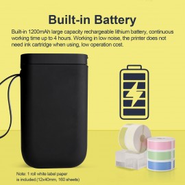 Portable Handheld Thermal Label Printer Wireless BT Label Maker Sticker Machine Compatible with iOS Android Smartphone for Home Office School Supermarket Store Labeling Barcodes Journals Name Commodity Price