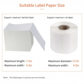 Label Holder for Desktop Thermal Label Printer Rolls and Fanfold Labels Shipping Package Sticker Dispenser Detachable for Delivery Supermarket Retail Store