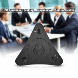 USB Desktop Computer Conference Omnidirectional Condenser Microphone Mic Speaker Speakerphone 360° Audio Pickup Plug & Play for Business Video Meeting USB Desktop Computer Conference Omnidirectional Condenser Microphone Mic Speaker Speakerphone 360° Audio Pickup Plug & Play for Business Video Meeting