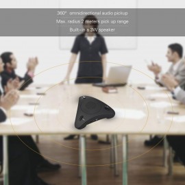 USB Desktop Computer Conference Omnidirectional Condenser Microphone Mic Speaker Speakerphone 360° Audio Pickup Plug & Play for Business Video Meeting USB Desktop Computer Conference Omnidirectional Condenser Microphone Mic Speaker Speakerphone 360° Audio Pickup Plug & Play for Business Video Meeting