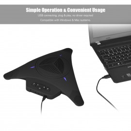 High-power Conference Omnidirectional Condenser Microphone Mic Speaker Speakerphone USB Plug & Play 360° Audio Pickup for Business Video Meeting High-power Conference Omnidirectional Condenser Microphone Mic Speaker Speakerphone USB Plug & Play 360° Audio Pickup for Business Video Meeting