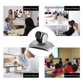 1080P HD Conference Camera USB Plug & Play 3X Zoom 360° Rotation with Remote Control Power Adapter for Video Meetings Training Teaching 1080P HD Conference Camera USB Plug & Play 3X Zoom 360° Rotation with Remote Control Power Adapter for Video Meetings Training Teaching