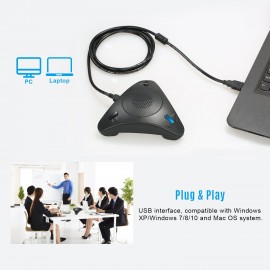 USB Conference Computer Microphone VOIP Omnidirectional Desktop Wired Microphone Built-in Speaker Support Volume Control Mute Function Plug & Play for PC Laptop Office Meeting Video Conference Recording Chatting Online Class Music Playing USB Conference Computer Microphone VOIP Omnidirectional Desktop Wired Microphone Built-in Speaker Support Volume Control Mute Function Plug & Play for PC Laptop Office Meeting Video Conference Recording Chatting Online Class Music Playing