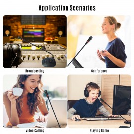 USB Computer Microphone Desktop Wired Microphone Cardioid Condenser Mic Adjustable Neck Plug & Play for PC Laptop Office Meeting Conference Recording Chatting Live Streaming Gaming USB Computer Microphone Desktop Wired Microphone Cardioid Condenser Mic Adjustable Neck Plug & Play for PC Laptop Office Meeting Conference Recording Chatting Live Streaming Gaming