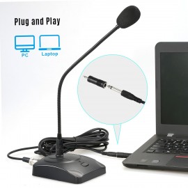 Computer Microphone Professioinal Wired Desktop Conference Microphone Adjustable Neck for PC Laptop Speaker Mixer Conference Speech Recording Broadcasting Online Voice Chatting Computer Microphone Professioinal Wired Desktop Conference Microphone Adjustable Neck for PC Laptop Speaker Mixer Conference Speech Recording Broadcasting Online Voice Chatting