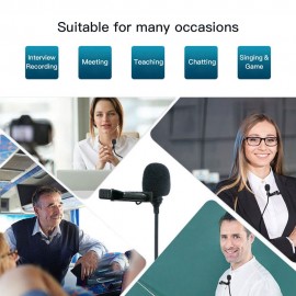 3.5mm Plug Mini Lavalier Lapel Microphone with Clip Omnidirectional Condenser Mic for Smartphone Computer PC Laptop Interview Recording Live Streaming Video Conference Online Classes 3.5mm Plug Mini Lavalier Lapel Microphone with Clip Omnidirectional Condenser Mic for Smartphone Computer PC Laptop Interview Recording Live Streaming Video Conference Online Classes