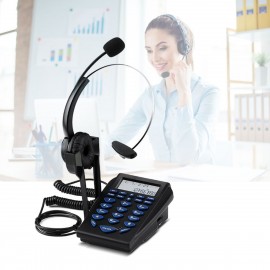 Call Center Telephone Dialpad Corded Telephone with Noise Cancelling Monaural Headset Clear Voice Quality Caller ID Redial for Office Home Telephone Set Call Center Telephone Dialpad Corded Telephone with Noise Cancelling Monaural Headset Clear Voice Quality Caller ID Redial for Office Home Telephone Set