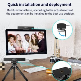 1080P Webcam 3-in-1 HD Video Conference Camera with Microphone and Speaker Auto Focus 360° Voice Pickup USB Plug & Play Compatible with Windows Android Mac for Video Conference/Online Course/Live Streaming 1080P Webcam 3-in-1 HD Video Conference Camera with Microphone and Speaker Auto Focus 360° Voice Pickup USB Plug & Play Compatible with Windows Android Mac for Video Conference/Online Course/Live Streaming