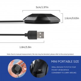 Portable USB Conference Microphone 360° Omnidirectional Condenser Computer PC Mic with Touch Mute Plug and Play Compatible with Windows MacOS for PC Laptop Video Conference Chatting Gaming Recording Online Class Skype Portable USB Conference Microphone 360° Omnidirectional Condenser Computer PC Mic with Touch Mute Plug and Play Compatible with Windows MacOS for PC Laptop Video Conference Chatting Gaming Recording Online Class Skype