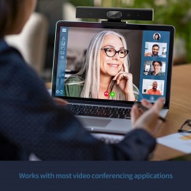 2K Webcam 3-in-1 HD Video Conference Camera with Microphone and Speaker AI Face Tracking Auto Focus 360° Voice Pickup 4 Megapixel USB Plug & Play Compatible with Windows Android Mac for Video Conference/Online Course/Live Streaming 2K Webcam 3-in-1 HD Video Conference Camera with Microphone and Speaker AI Face Tracking Auto Focus 360° Voice Pickup 4 Megapixel USB Plug & Play Compatible with Windows Android Mac for Video Conference/Online Course/Live Streaming