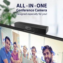 2K Webcam 3-in-1 HD Video Conference Camera with Microphone and Speaker AI Face Tracking Auto Focus 360° Voice Pickup 4 Megapixel USB Plug & Play Compatible with Windows Android Mac for Video Conference/Online Course/Live Streaming 2K Webcam 3-in-1 HD Video Conference Camera with Microphone and Speaker AI Face Tracking Auto Focus 360° Voice Pickup 4 Megapixel USB Plug & Play Compatible with Windows Android Mac for Video Conference/Online Course/Live Streaming