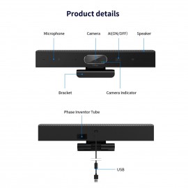 2K Webcam 3-in-1 HD Video Conference Camera with Microphone and Speaker AI Face Tracking Auto Focus 360° Voice Pickup 4 Megapixel USB Plug & Play Compatible with Windows Android Mac for Video Conference/Online Course/Live Streaming 2K Webcam 3-in-1 HD Video Conference Camera with Microphone and Speaker AI Face Tracking Auto Focus 360° Voice Pickup 4 Megapixel USB Plug & Play Compatible with Windows Android Mac for Video Conference/Online Course/Live Streaming