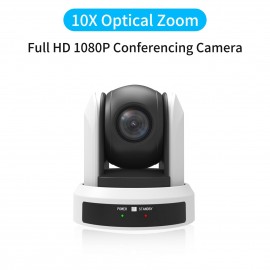 Conference PTZ Camera Wall Mount Cam 10X Optical Zoom USB Conection with Remote Controller Plug & Play Compatible with Windows Mac for Zoom Skype Video Meeting Online Teaching Training Live Webcasting Conference PTZ Camera Wall Mount Cam 10X Optical Zoom USB Conection with Remote Controller Plug & Play Compatible with Windows Mac for Zoom Skype Video Meeting Online Teaching Training Live Webcasting