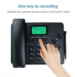 Fixed Wireless Phone Desktop Telephone Support GSM 850/900/1800/1900MHZ Dual SIM Card 2G Cordless Phone with Antenna Radio Alarm Clock SMS Recording Funtion for House Home Call Center Office Company Hotel Fixed Wireless Phone Desktop Telephone Support GSM 850/900/1800/1900MHZ Dual SIM Card 2G Cordless Phone with Antenna Radio Alarm Clock SMS Recording Funtion for House Home Call Center Office Company Hotel
