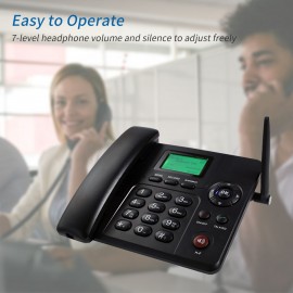 Fixed Wireless Phone Desktop Telephone Support GSM 850/900/1800/1900MHZ Dual SIM Card 2G Cordless Phone with Antenna Radio Alarm Clock SMS Recording Funtion for House Home Call Center Office Company Hotel Fixed Wireless Phone Desktop Telephone Support GSM 850/900/1800/1900MHZ Dual SIM Card 2G Cordless Phone with Antenna Radio Alarm Clock SMS Recording Funtion for House Home Call Center Office Company Hotel