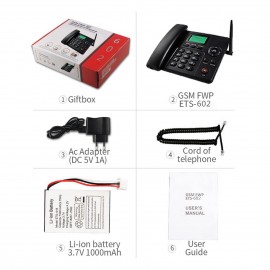 Fixed Wireless Phone Desktop Telephone Support GSM 850/900/1800/1900MHZ Dual SIM Card 2G Cordless Phone with Antenna Radio Alarm Clock SMS Recording Funtion for House Home Call Center Office Company Hotel Fixed Wireless Phone Desktop Telephone Support GSM 850/900/1800/1900MHZ Dual SIM Card 2G Cordless Phone with Antenna Radio Alarm Clock SMS Recording Funtion for House Home Call Center Office Company Hotel
