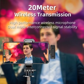 Mini Wireless Lavalier 2.4G Microphone 360° Omnidirectional Lapel Mic Noise Reduction Compatible with Type-C Android Smartphone Tablet for YouTube Facebook Live Streaming Video   Recording Vlog Interview Online Class Mini Wireless Lavalier 2.4G Microphone 360° Omnidirectional Lapel Mic Noise Reduction Compatible with Type-C Android Smartphone Tablet for YouTube Facebook Live Streaming Video   Recording Vlog Interview Online Class