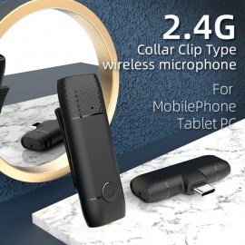 Mini Wireless Lavalier 2.4G Microphone 360° Omnidirectional Lapel Mic Noise Reduction Compatible with Type-C Android Smartphone Tablet for YouTube Facebook Live Streaming Video   Recording Vlog Interview Online Class Mini Wireless Lavalier 2.4G Microphone 360° Omnidirectional Lapel Mic Noise Reduction Compatible with Type-C Android Smartphone Tablet for YouTube Facebook Live Streaming Video   Recording Vlog Interview Online Class