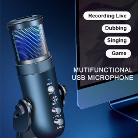 USB Microphone Computer PC Mic Heart-shape directional Condenser Conferencer with Stand Plug and Play Dynamic RGB Lighting Compatible with Windows MacOS for Meeting Streaming Singing Recording Podcasting Gaming USB Microphone Computer PC Mic Heart-shape directional Condenser Conferencer with Stand Plug and Play Dynamic RGB Lighting Compatible with Windows MacOS for Meeting Streaming Singing Recording Podcasting Gaming