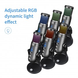 USB Microphone Computer PC Mic Heart-shape directional Condenser Conferencer with Stand Plug and Play Dynamic RGB Lighting Compatible with Windows MacOS for Meeting Streaming Singing Recording Podcasting Gaming USB Microphone Computer PC Mic Heart-shape directional Condenser Conferencer with Stand Plug and Play Dynamic RGB Lighting Compatible with Windows MacOS for Meeting Streaming Singing Recording Podcasting Gaming
