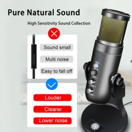USB Microphone Computer PC Mic Heart-shape directional Condenser Conferencer with Stand Plug and Play Dynamic RGB Lighting Compatible with Windows MacOS for Meeting Streaming Singing Recording Podcasting Gaming USB Microphone Computer PC Mic Heart-shape directional Condenser Conferencer with Stand Plug and Play Dynamic RGB Lighting Compatible with Windows MacOS for Meeting Streaming Singing Recording Podcasting Gaming
