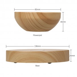 Magnetic Levitating Flowerpot Air Bonsai Pot Floating Rotating Plant Pot for Home Office Room Desk Display Decor (Not Include Plant)