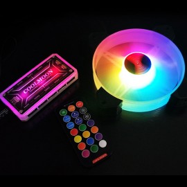 RGB Crate Fan 120mm Desktop Computer Cooling Fan Illusion Discoloration Solar Eclipse Silence Fan Color Computer Crate Cooler RGB Fan