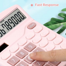 Desktop Calculator Standard Function Calculator with 12-Digit Large LCD Display Solar & Battery Dual Power for Home Basic Office Business