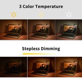 Rechargeable Book Light Clip-on Reading Light Eye-Care LED Light 3 Color Temperature Stepless Dimming with Magnet for Bookworms Kids