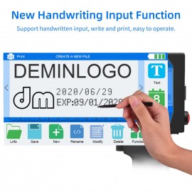 Handheld Printer Portable Inkjet Printer High Definition Inkjet Code Printer with 4.3 Inch LED Touchscreen Quick-Drying Ink Cartridge for Label/Production Date/Barcode/Trademark/Logo/Graphic etc.