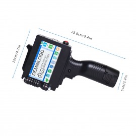 Handheld Printer Portable Inkjet Printer High Definition Inkjet Code Printer with 4.3 Inch LED Touchscreen Quick-Drying Ink Cartridge for Label/Production Date/Barcode/Trademark/Logo/Graphic etc.