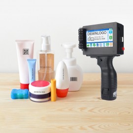 Handheld Printer Portable Inkjet Printer High Definition Inkjet Code Printer with 4.3 Inch LED Touchscreen Quick-Drying Ink Cartridge for Label/Production Date/Barcode/Trademark/Logo/Graphic etc.