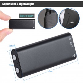 8GB Mini USB Digital Audio Voice Recorder Dictaphone MP3 Music Player Portable Recording Device 96hrs Recorded Files for Lectures Meetings Class Interview