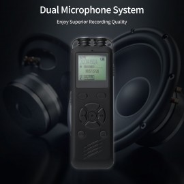 32GB Digital Voice Recorder Voice Activated Recorder MP3 Player 1536Kbps HD Recording Noise Reduction Timing Recording Password Function Dual Condenser Microphone 10hrs Continuous Recording for Meeting Lecture Interview Class