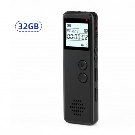 32GB Digital Voice Recorder Voice Activated Recorder Noise Reduction Dictaphone MP3 Player HD Recording 10h Continuous Recording Line-In Function for Meeting Lecture Interview Class MP3 Record