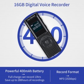 16GB Digital Voice Recorder Voice Activated Recorder Dictaphone MP3 Player HD Recording 13 Continuous Recording Line-In Function for Meeting Lecture Interview Class MP3 Record