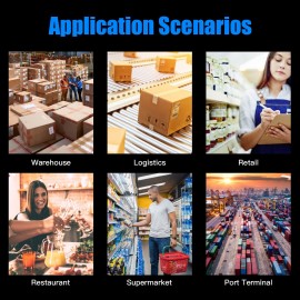 Handheld POS Receipt Printer Android 9.0 PDA Terminal 1D/2D/QR Barcode Scanner Support Global Position System 4G WiFi BT Communication with 5.5 Inch Touchscreen Label Printing for Supermarket Restaurant Warehouse Retail Inventory Logistics