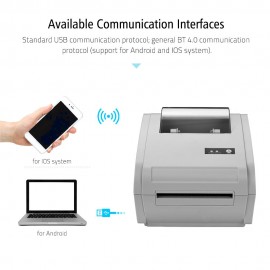 9210L Multifunction Desktop 110mm Thermal Paper Printer Barcode Label Printer USB BT   Communication Interface Label Maker for Warehousing Manufacturing Industry Specimen Marking Price Tag Printing EU Plug