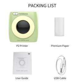 Pocket Printer BT Wireless Printer Portable Thermal Printer 300dpi for Photo Picture Receipt Memo Note Label Sticker Compatible with Android iOS Windows Mac