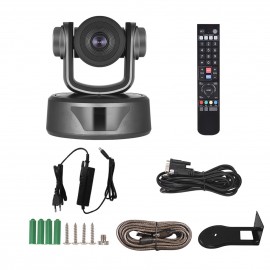 HD Video Conference Cam Conference Camera Full HD 1080P Fixed Focus Zoom 105 Degree Wide Viewing with 2.0 USB Web Cable Remote Control for Business Live Meeting Recording Training