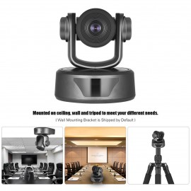 HD Video Conference Cam Conference Camera Full HD 1080P Fixed Focus Zoom 105 Degree Wide Viewing with 2.0 USB Web Cable Remote Control for Business Live Meeting Recording Training