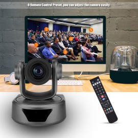 Video Conference Camera 3X Optional Zoom Cam Webcam Full HD 1080P Supported 95 Degree Wide Viewing Auto Focus with USB2.0 Remote Control for Business Meetings Rooms Recording Training