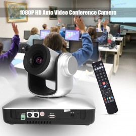 HD Video Conference Cam Conference Camera Full HD 1080P 3X Optical Zoom 95 Degree Wide Viewing with 2.0 USB Web Cable Remote Control for Business Live Meeting Recording Training