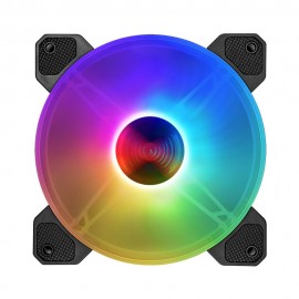 RGB Crate Fan 120mm Desktop Computer Cooling Fan Illusion Discoloration Solar Eclipse Silence Fan Color Computer Crate Cooler RGB Fan